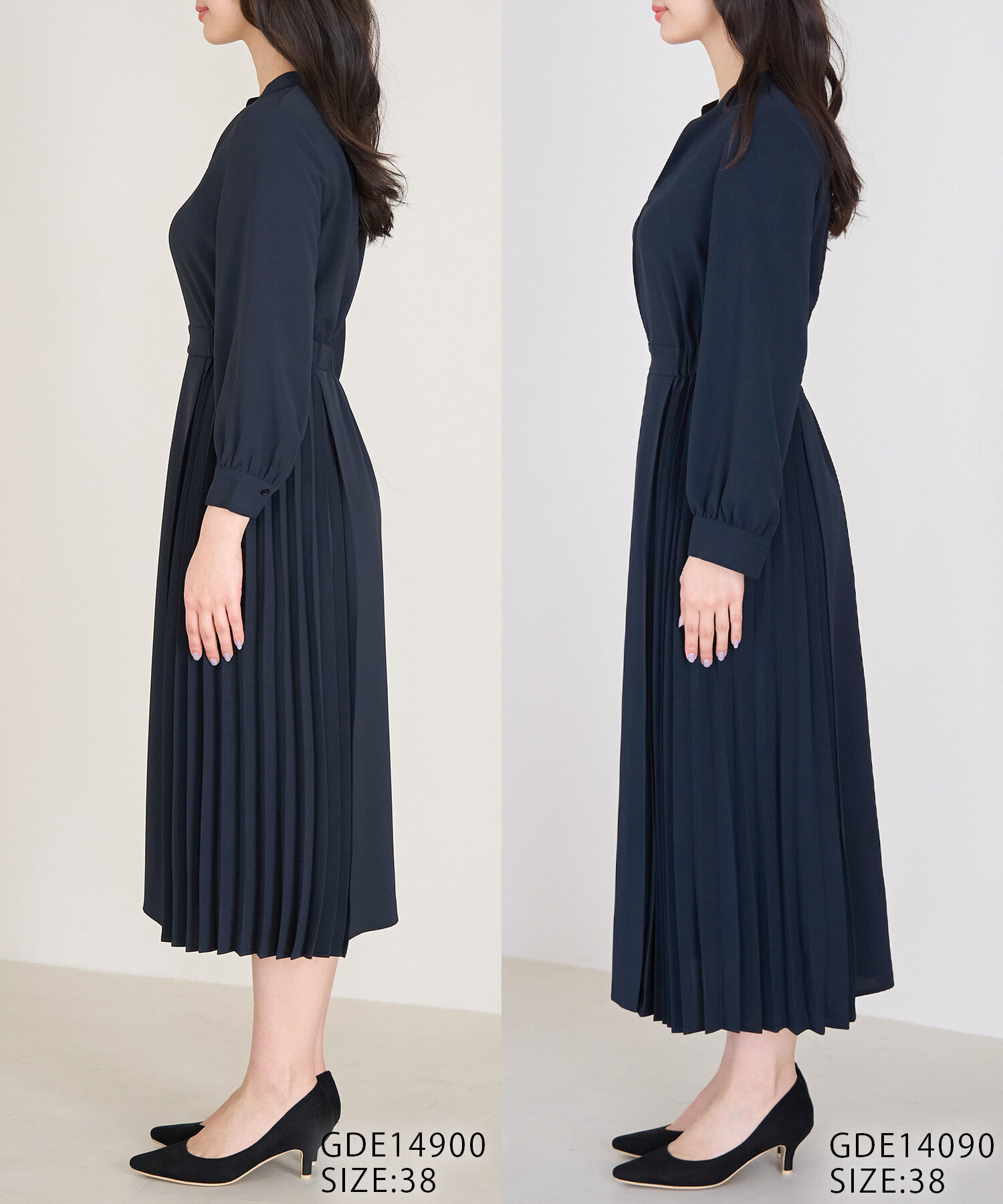 Rope&rsquo;Picnic「小柄さん向け/サイドプリーツキーネックワンピース」|ワンピース|