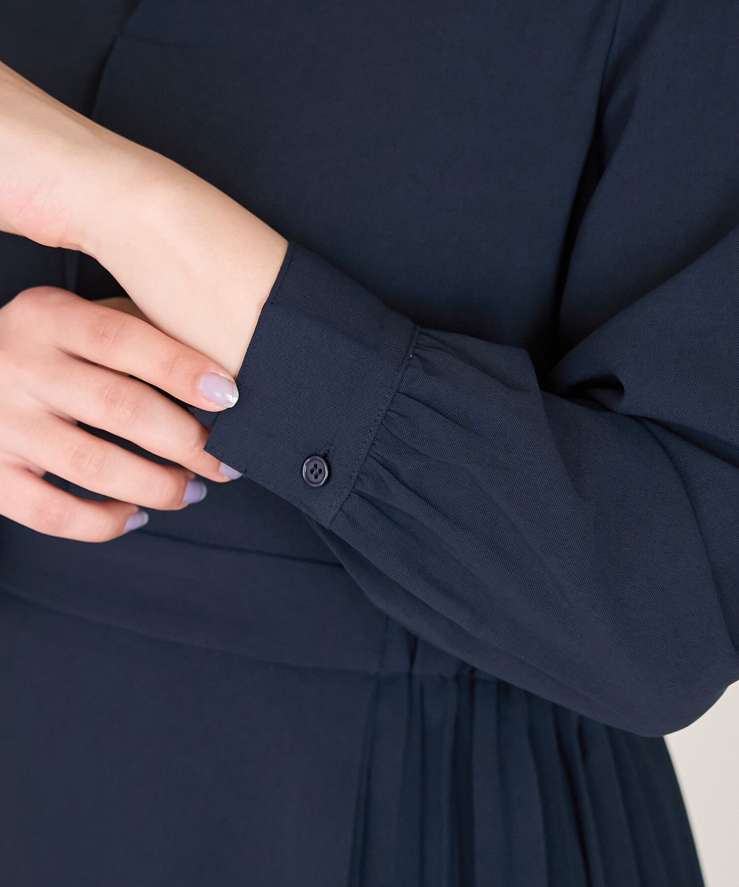 Rope&rsquo;Picnic「小柄さん向け/サイドプリーツキーネックワンピース」|ワンピース|