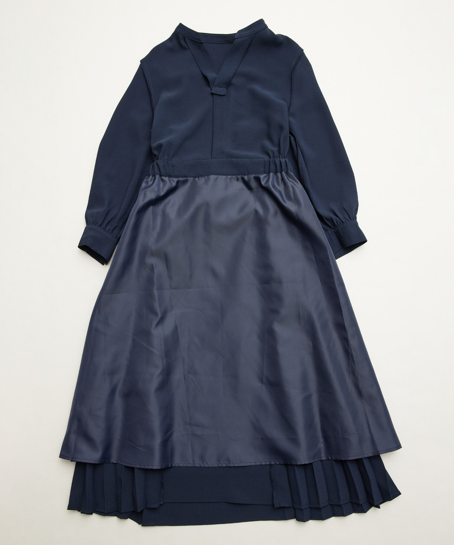 Rope&rsquo;Picnic「小柄さん向け/サイドプリーツキーネックワンピース」|ワンピース|