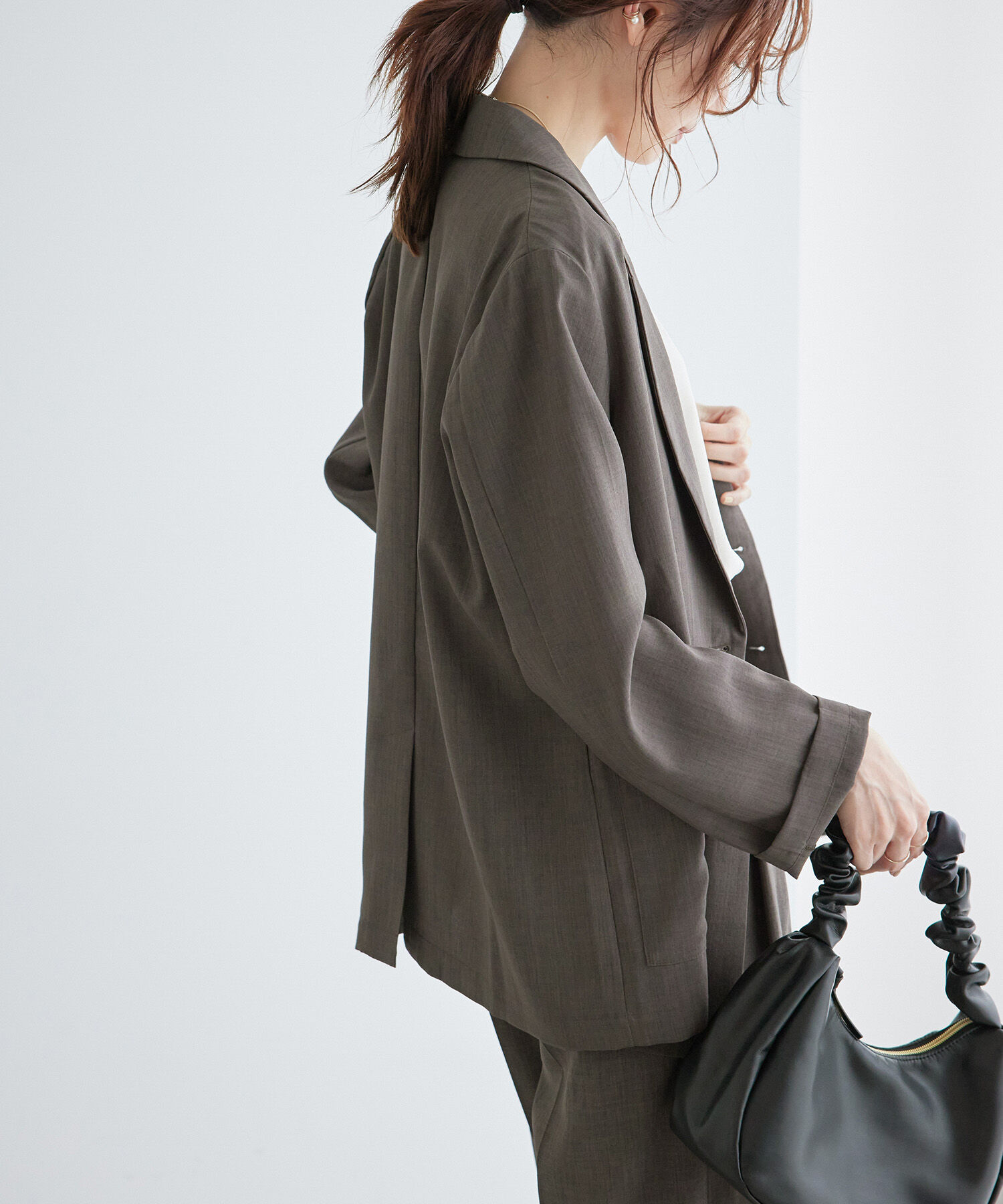 Rope&rsquo;Picnic「セットアップ対応/麻調シアーダブルテーラードジャケット/冷感・UVカット」|テーラードジャケット|