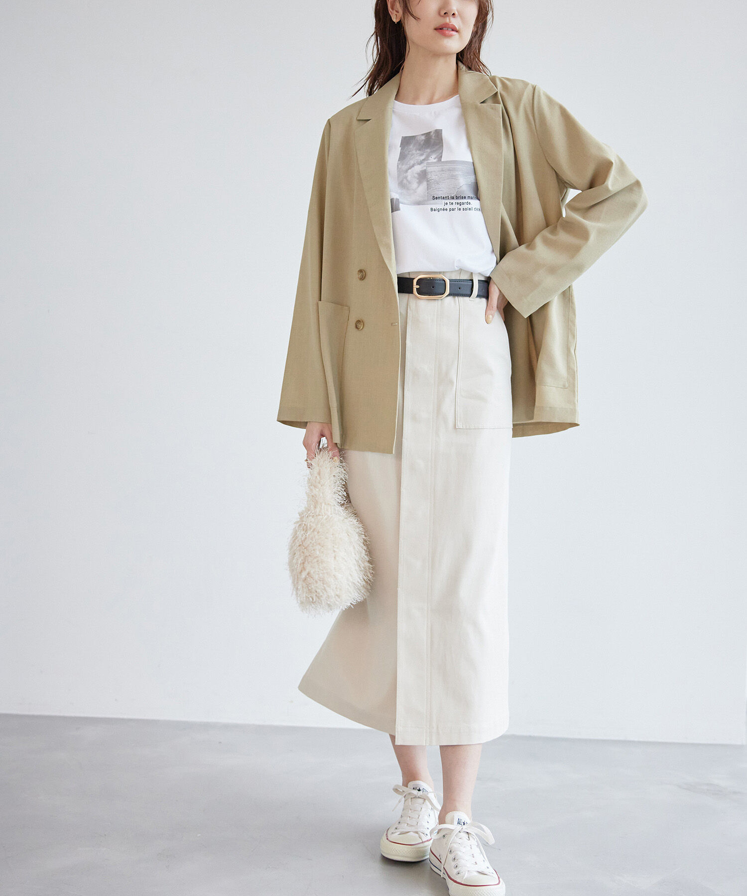 Rope&rsquo;Picnic「セットアップ対応/麻調シアーダブルテーラードジャケット/冷感・UVカット」|テーラードジャケット|