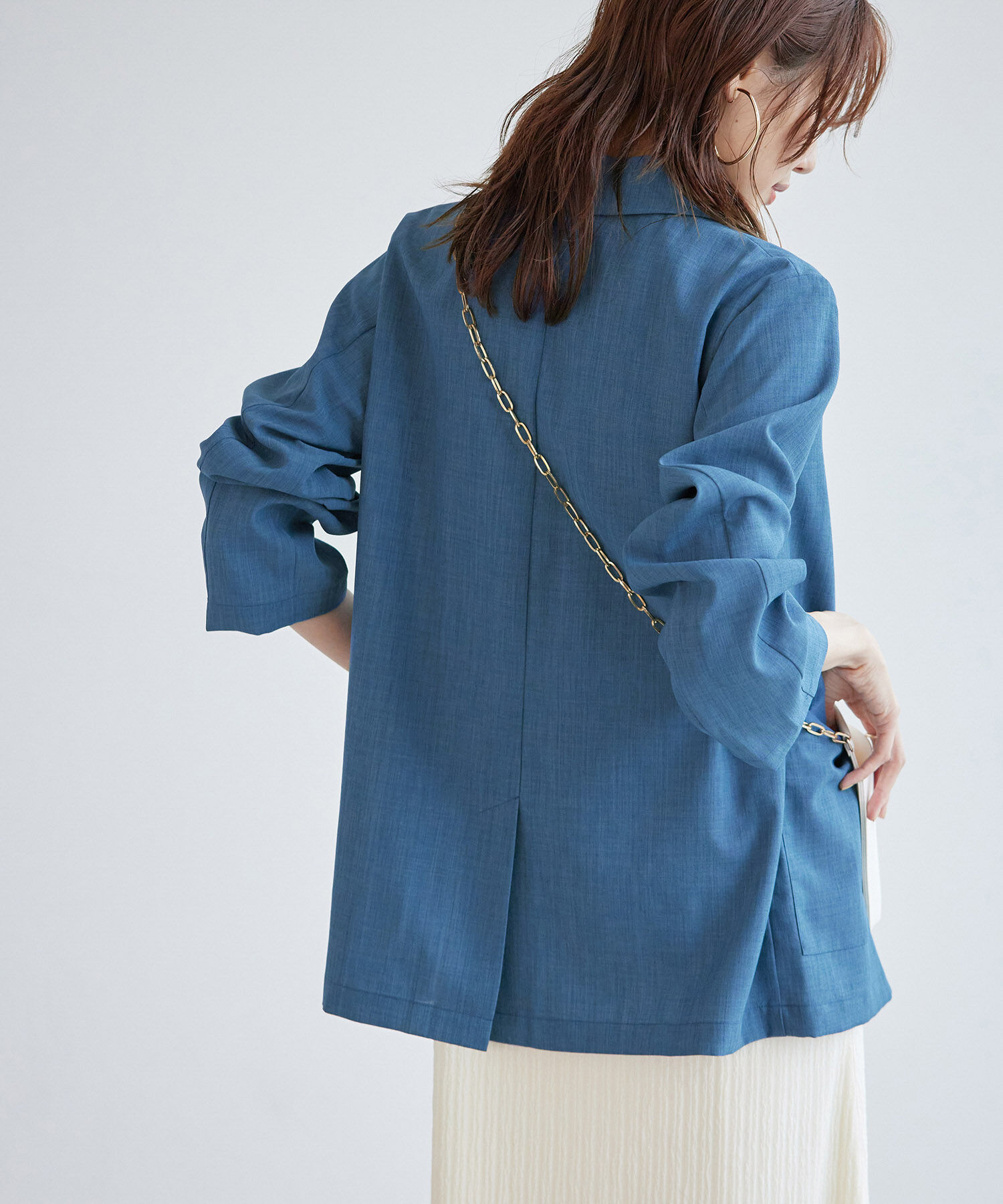 Rope&rsquo;Picnic「セットアップ対応/麻調シアーダブルテーラードジャケット/冷感・UVカット」|テーラードジャケット|