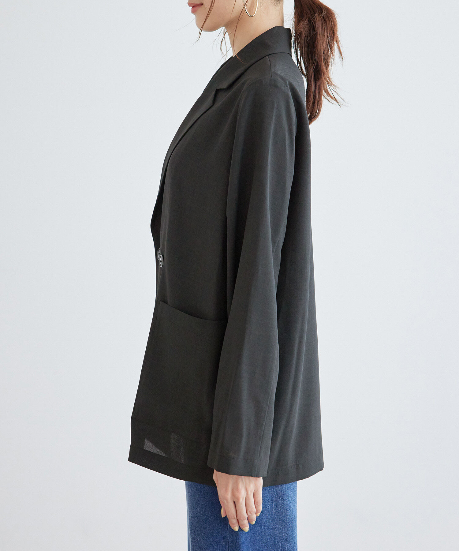 Rope&rsquo;Picnic「セットアップ対応/麻調シアーダブルテーラードジャケット/冷感・UVカット」|テーラードジャケット|