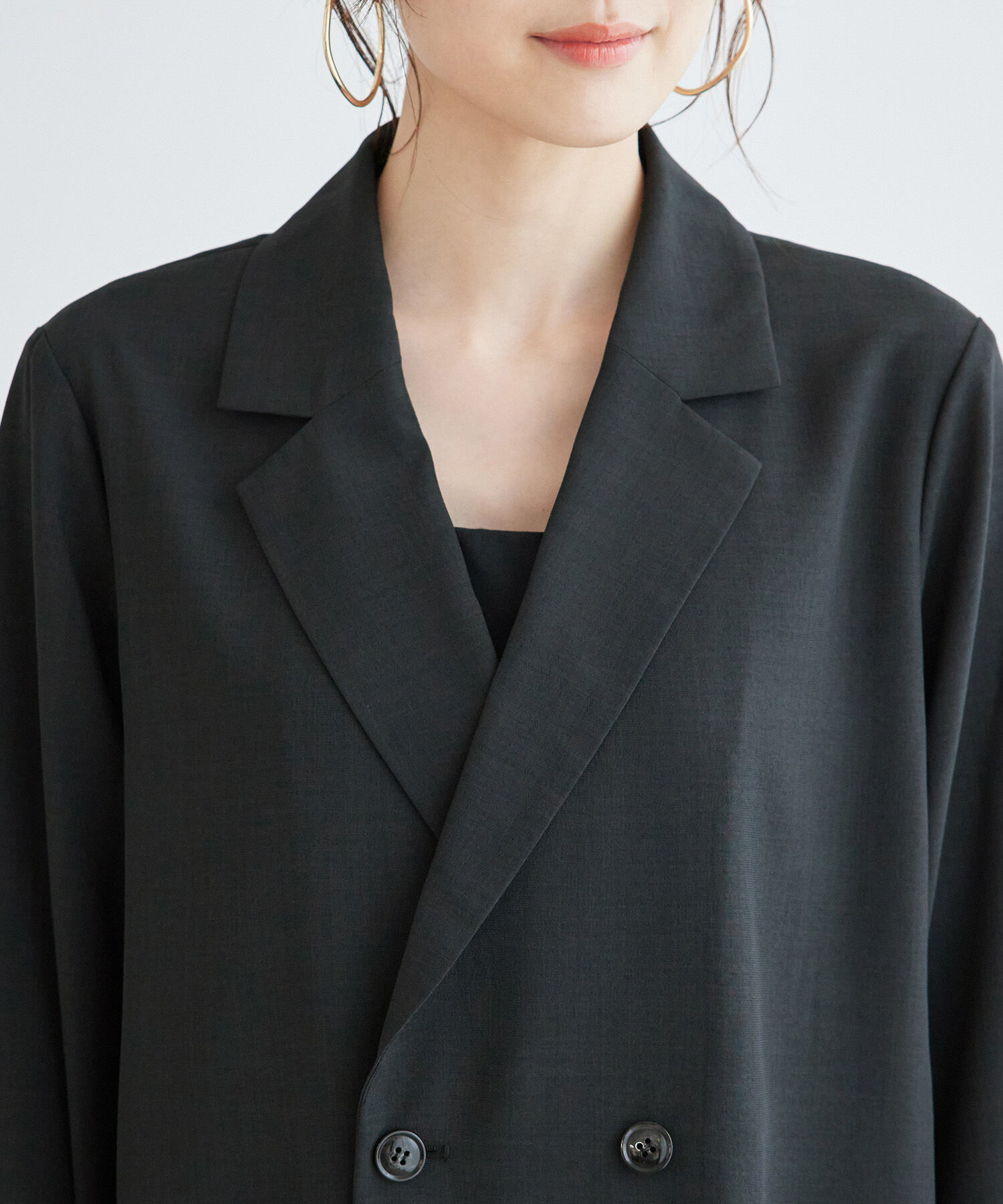 Rope&rsquo;Picnic「セットアップ対応/麻調シアーダブルテーラードジャケット/冷感・UVカット」|テーラードジャケット|