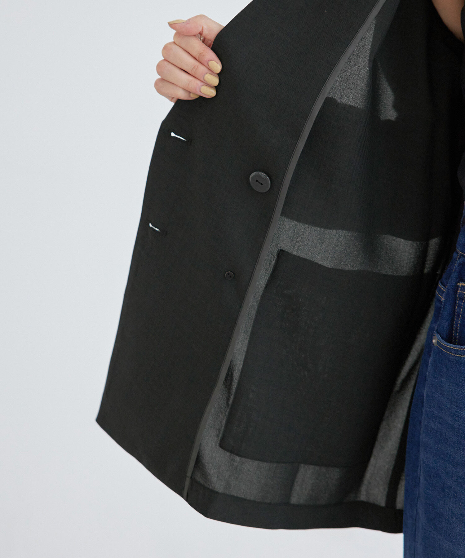 Rope&rsquo;Picnic「セットアップ対応/麻調シアーダブルテーラードジャケット/冷感・UVカット」|テーラードジャケット|