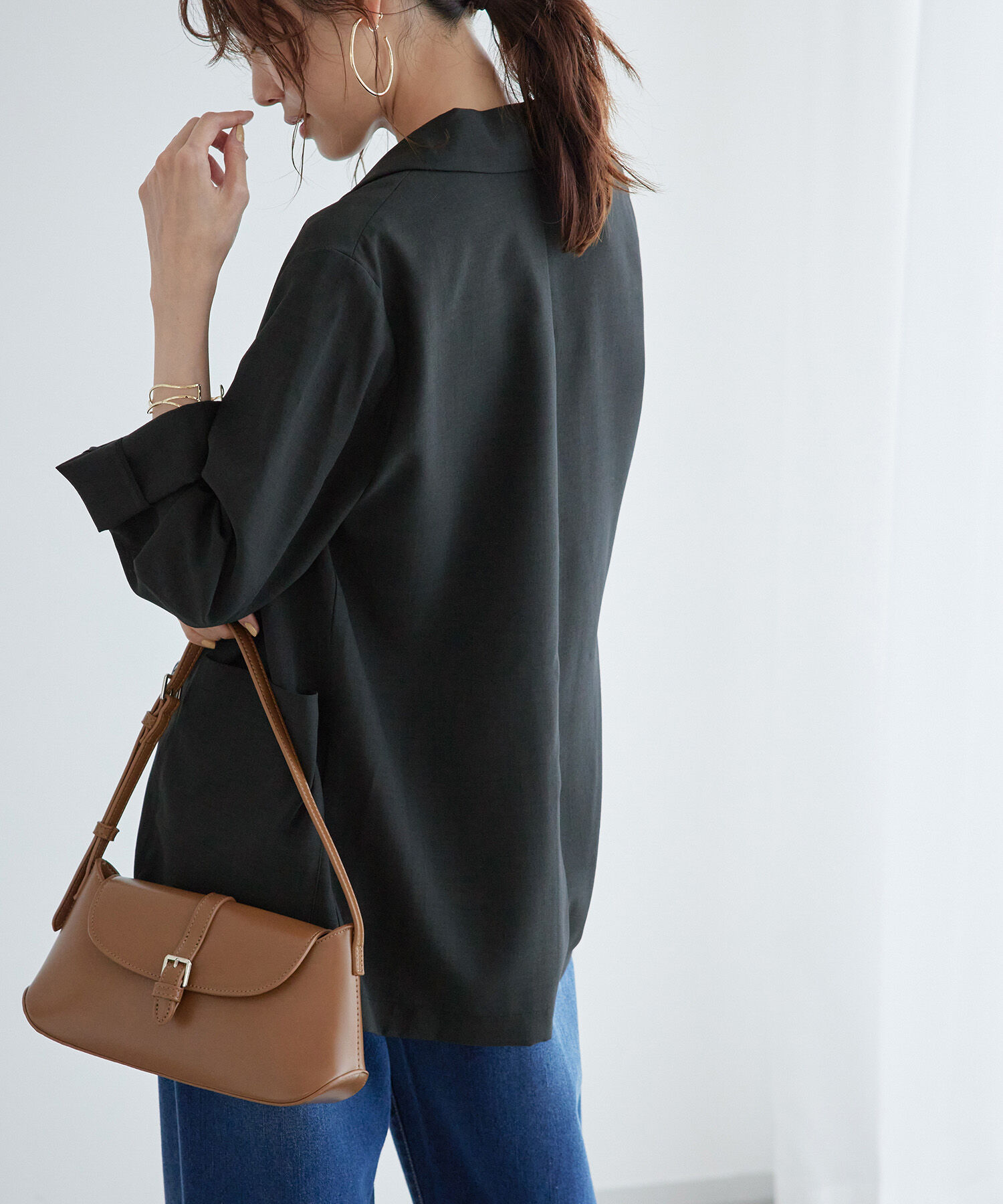 Rope&rsquo;Picnic「セットアップ対応/麻調シアーダブルテーラードジャケット/冷感・UVカット」|テーラードジャケット|