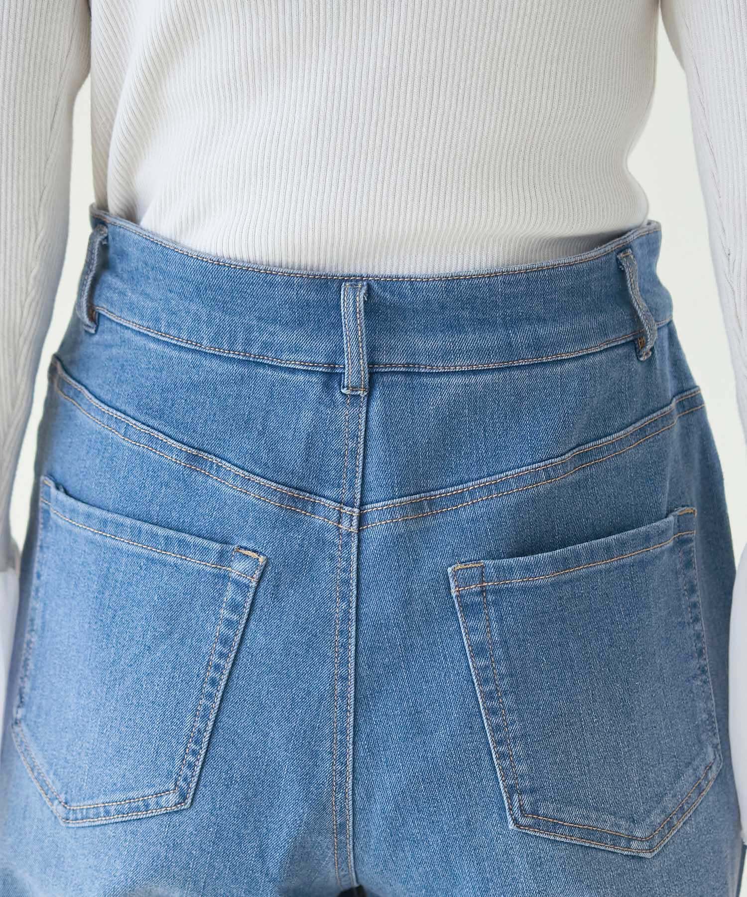 Rope&rsquo;Picnic「【ウエスト革命デニム】ウエストシェイプフレアデニムパンツ/新色追加」|デニム|