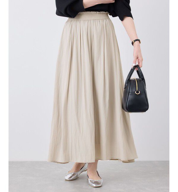 Rope&rsquo;Picnic「イージースカーチョ/UVカット・洗濯機OK」|チノ|ベージュ