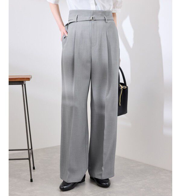 Rope&rsquo;Picnic「【抗菌防臭・接触冷感・UVカット】カナパハイウエストパンツ/セットアップ対応」|チノ|