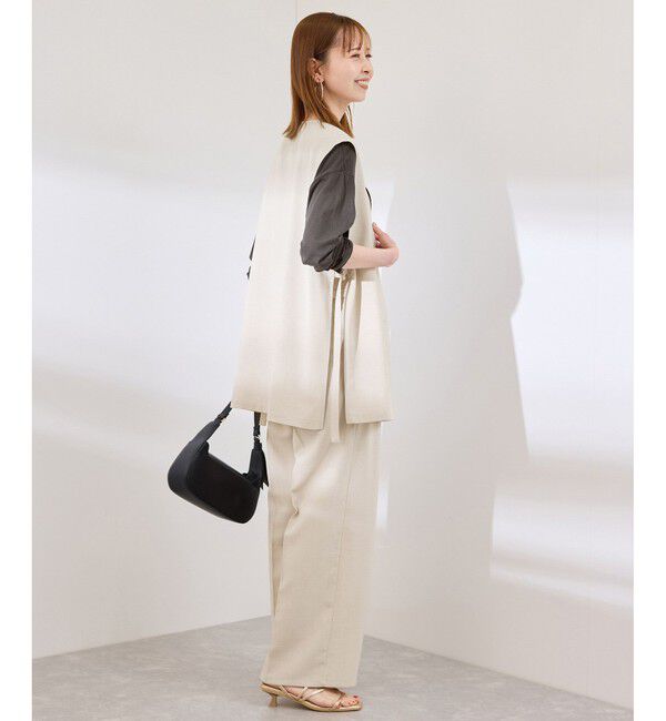 Rope&rsquo;Picnic「【抗菌防臭・接触冷感・UVカット】カナパハイウエストパンツ/セットアップ対応」|チノ|