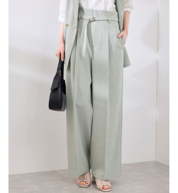 Rope&rsquo;Picnic「【抗菌防臭・接触冷感・UVカット】カナパハイウエストパンツ/セットアップ対応」|チノ|