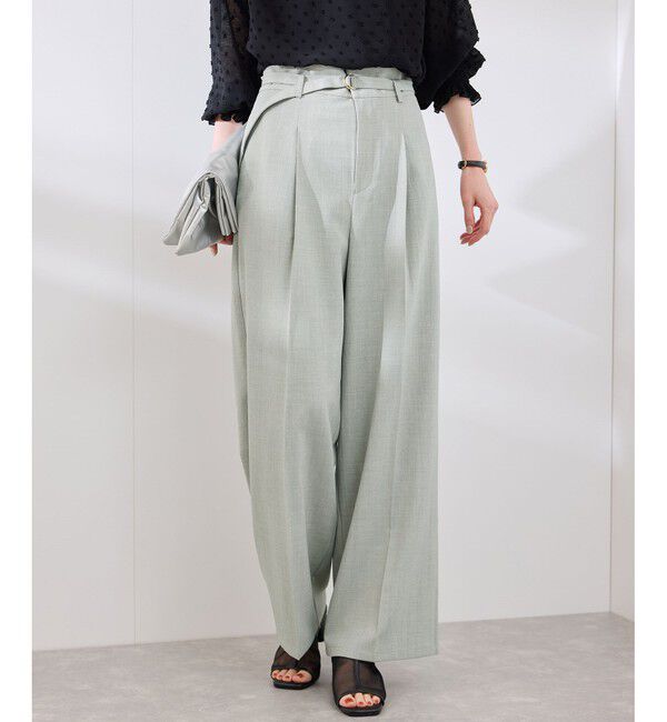 Rope&rsquo;Picnic「【抗菌防臭・接触冷感・UVカット】カナパハイウエストパンツ/セットアップ対応」|チノ|