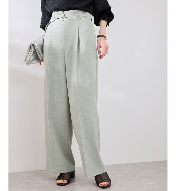 Rope&rsquo;Picnic「【抗菌防臭・接触冷感・UVカット】カナパハイウエストパンツ/セットアップ対応」|チノ|