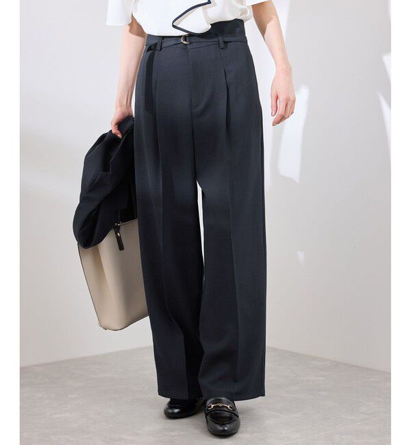 Rope&rsquo;Picnic「【抗菌防臭・接触冷感・UVカット】カナパハイウエストパンツ/セットアップ対応」|チノ|