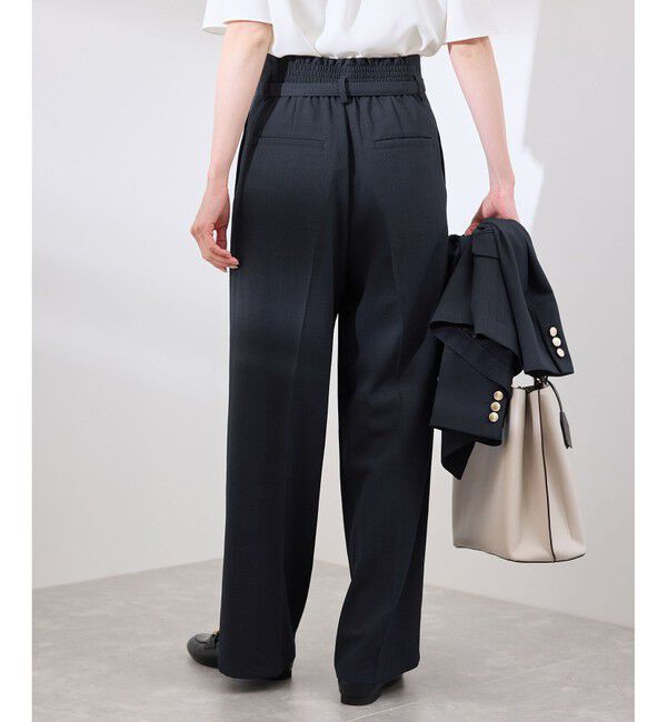 Rope&rsquo;Picnic「【抗菌防臭・接触冷感・UVカット】カナパハイウエストパンツ/セットアップ対応」|チノ|