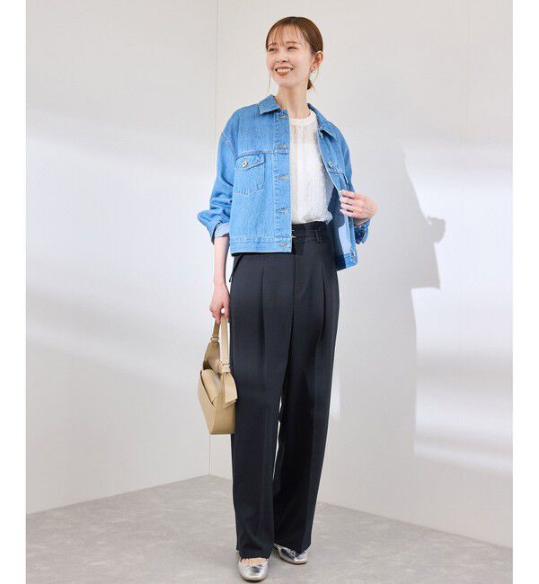 Rope&rsquo;Picnic「【抗菌防臭・接触冷感・UVカット】カナパハイウエストパンツ/セットアップ対応」|チノ|