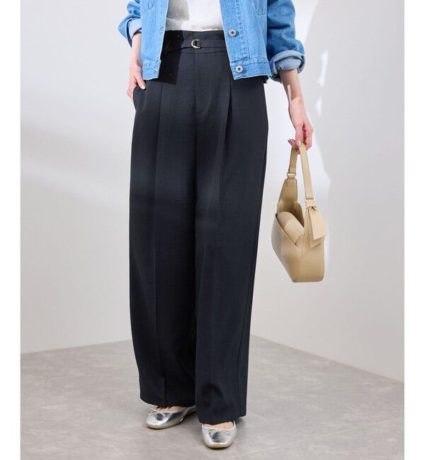 Rope&rsquo;Picnic「【抗菌防臭・接触冷感・UVカット】カナパハイウエストパンツ/セットアップ対応」|チノ|