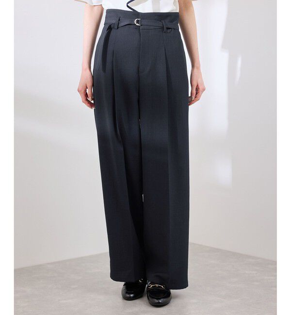 Rope&rsquo;Picnic「【抗菌防臭・接触冷感・UVカット】カナパハイウエストパンツ/セットアップ対応」|チノ|