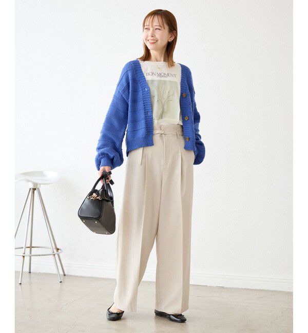 Rope&rsquo;Picnic「【抗菌防臭・接触冷感・UVカット】カナパハイウエストパンツ/セットアップ対応」|チノ|