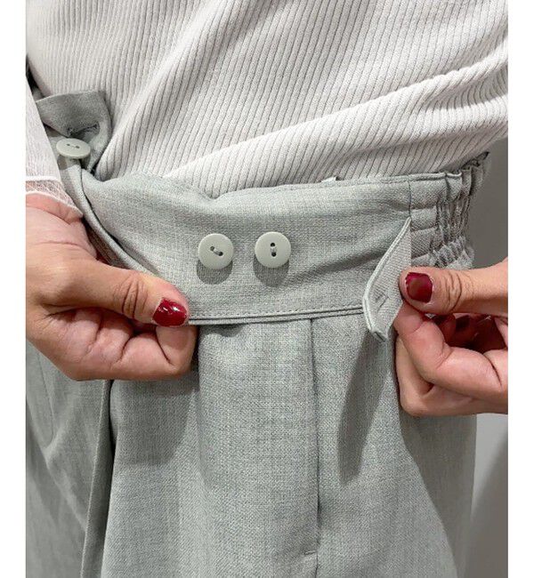 Rope&rsquo;Picnic「【抗菌防臭・接触冷感・UVカット】カナパハイウエストパンツ/セットアップ対応」|チノ|