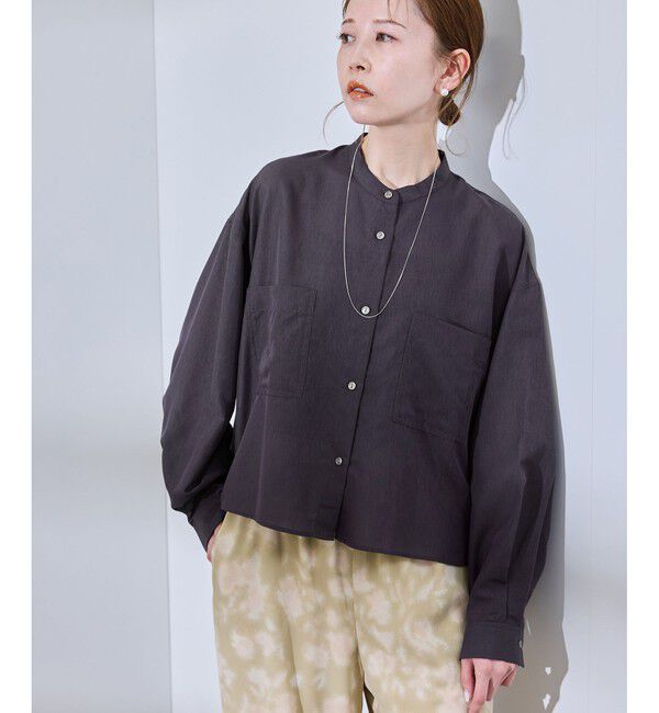 Rope&rsquo;Picnic「着丈が選べるバンドカラー無地シアーシャツ」|シャツ・ブラウス|