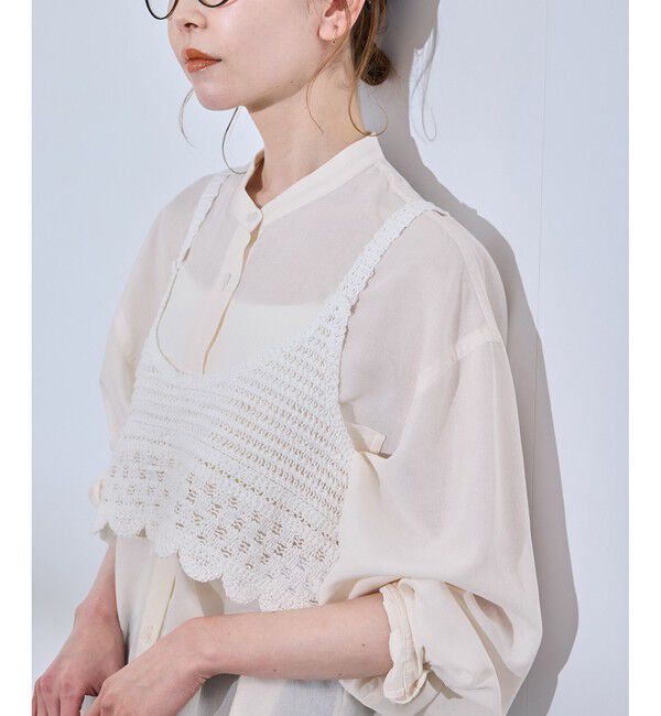 Rope&rsquo;Picnic「着丈が選べるバンドカラー無地シアーシャツ」|シャツ・ブラウス|