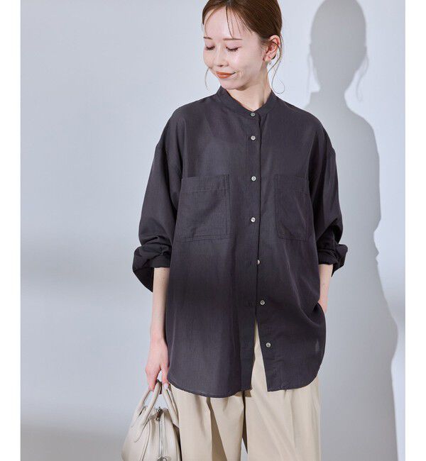 Rope&rsquo;Picnic「着丈が選べるバンドカラー無地シアーシャツ」|シャツ・ブラウス|