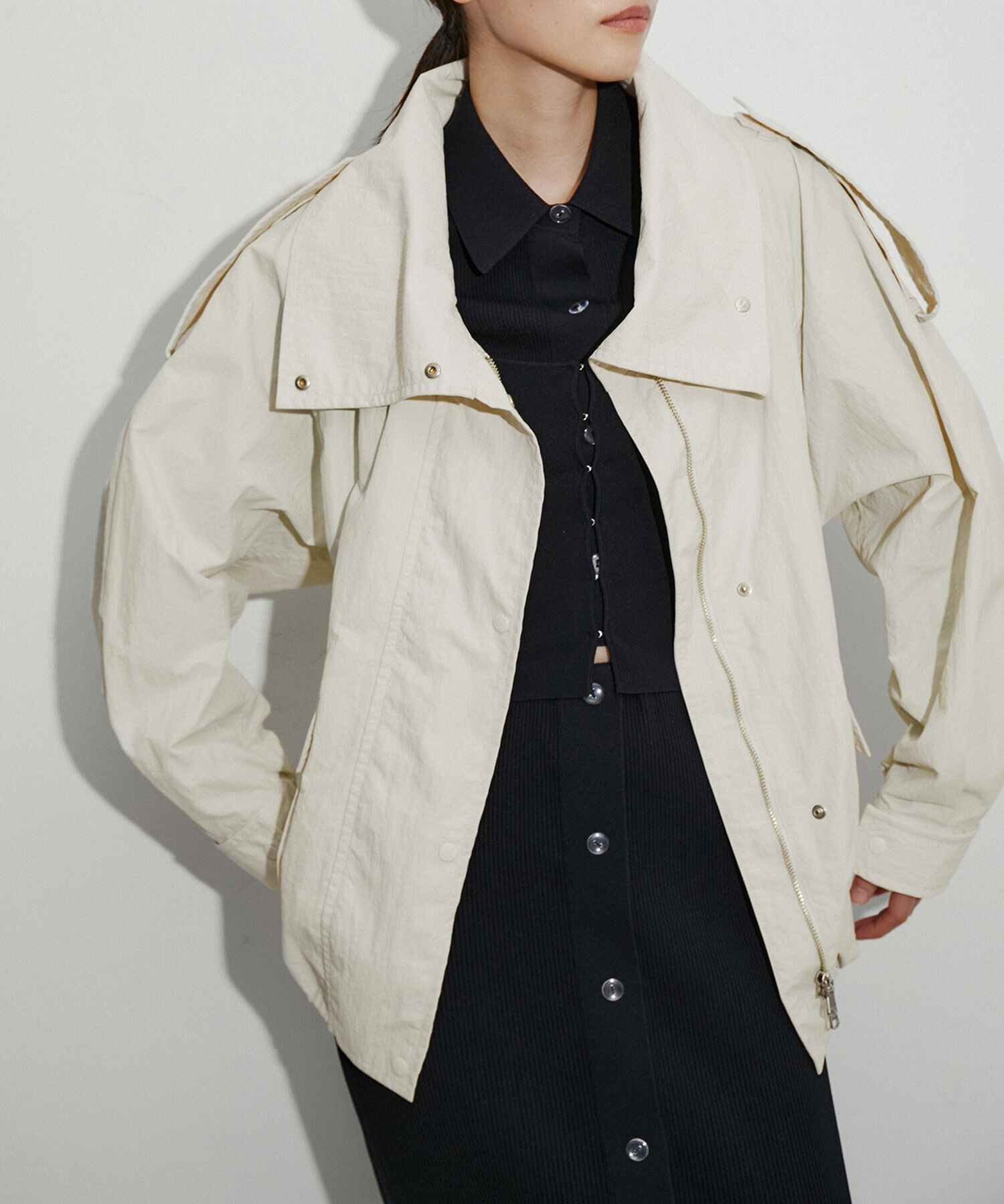 ADAM ET ROPE'「【サステナブル】スタンドカラーブルゾン」|ブルゾン・スタジャン|オフホワイト(15)