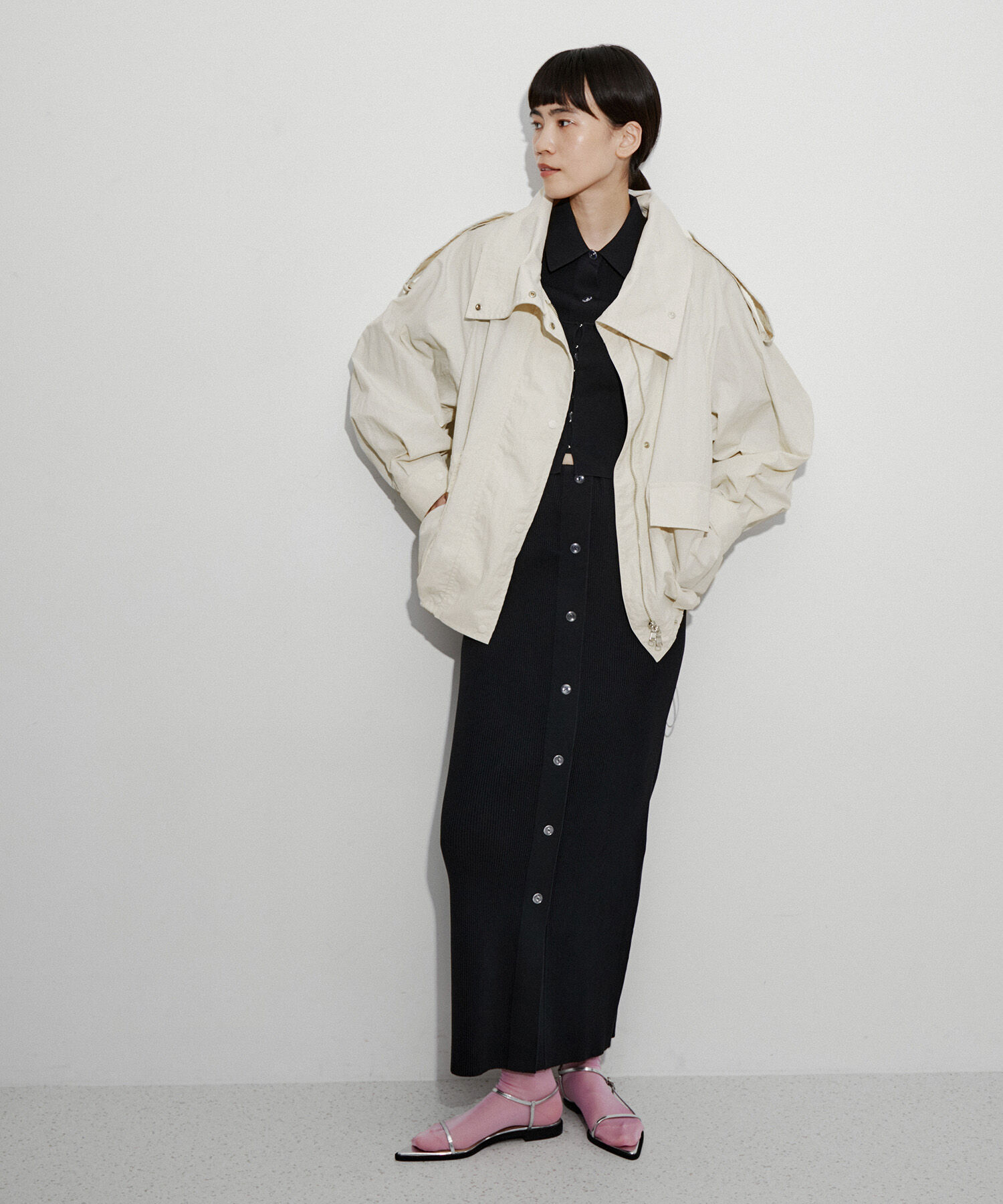 ADAM ET ROPE'「【サステナブル】スタンドカラーブルゾン」|ブルゾン・スタジャン|