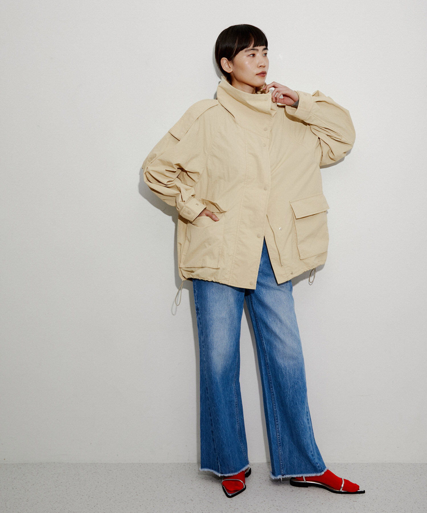 ADAM ET ROPE'「【サステナブル】スタンドカラーブルゾン」|ブルゾン・スタジャン|