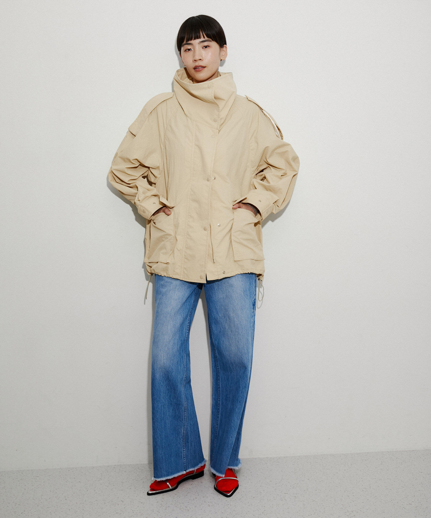 ADAM ET ROPE'「【サステナブル】スタンドカラーブルゾン」|ブルゾン・スタジャン|