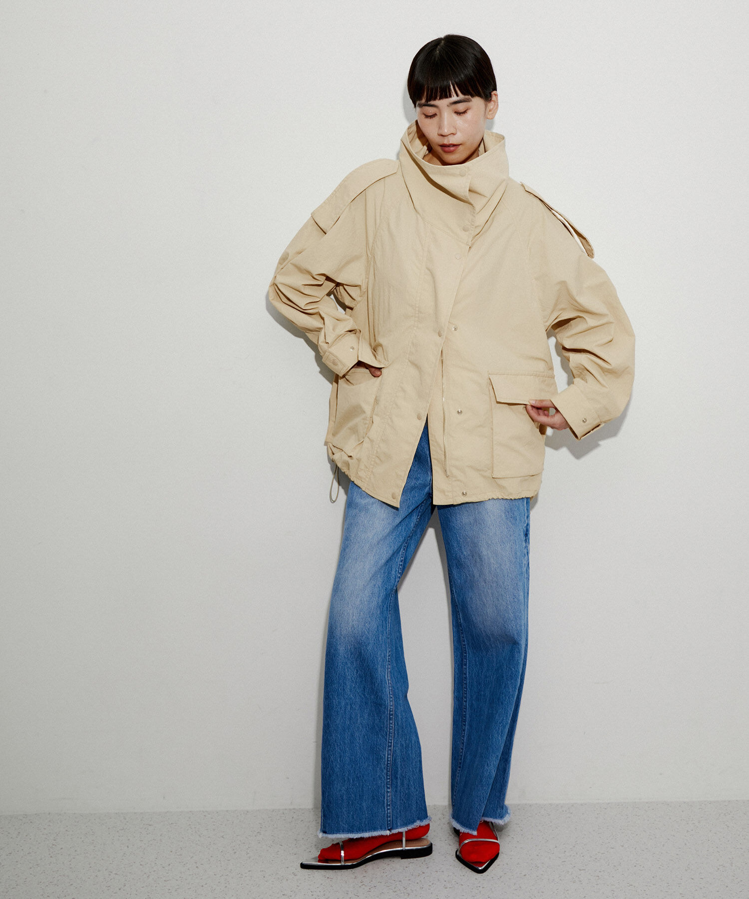 ADAM ET ROPE'「【サステナブル】スタンドカラーブルゾン」|ブルゾン・スタジャン|