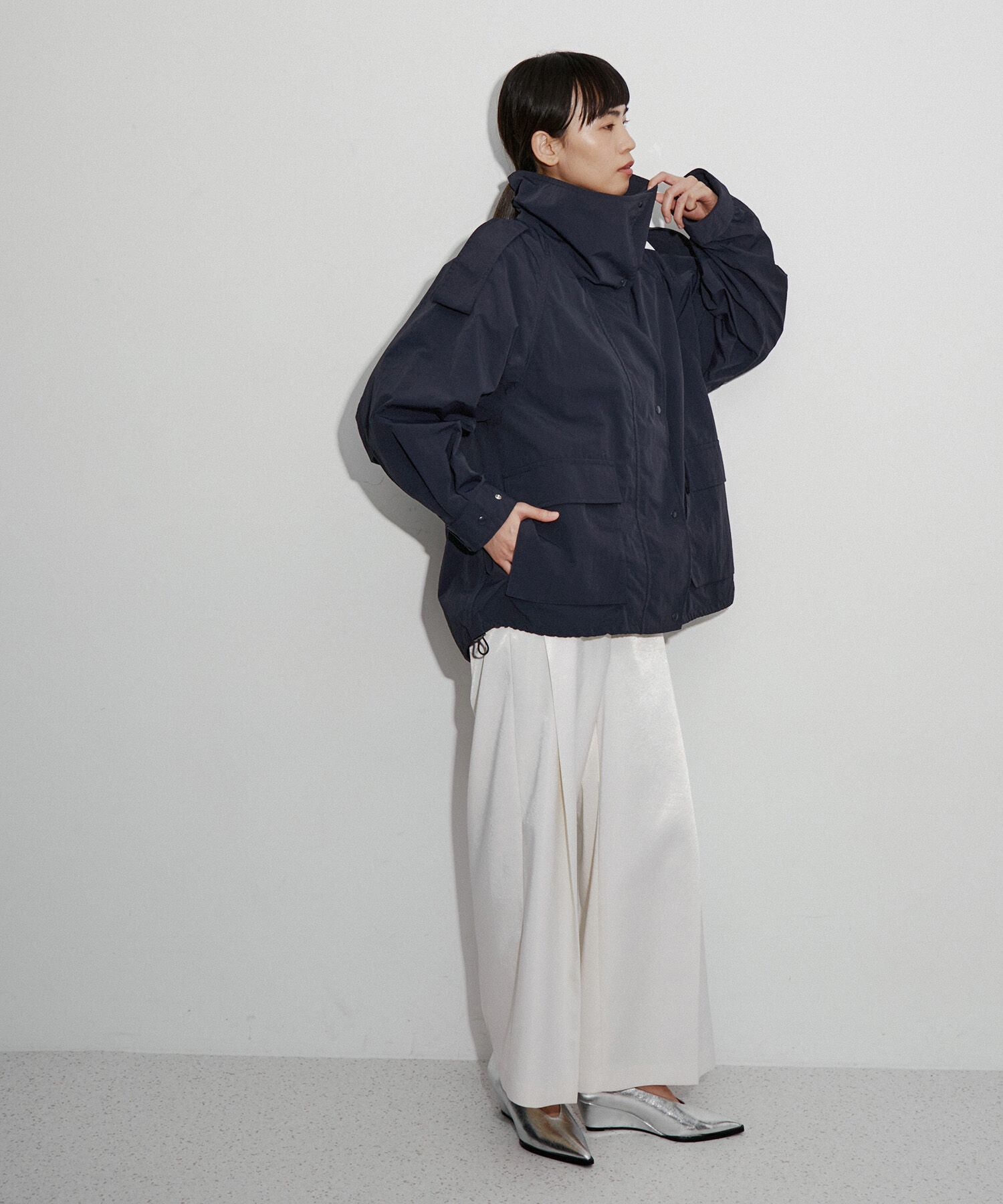 ADAM ET ROPE'「【サステナブル】スタンドカラーブルゾン」|ブルゾン・スタジャン|