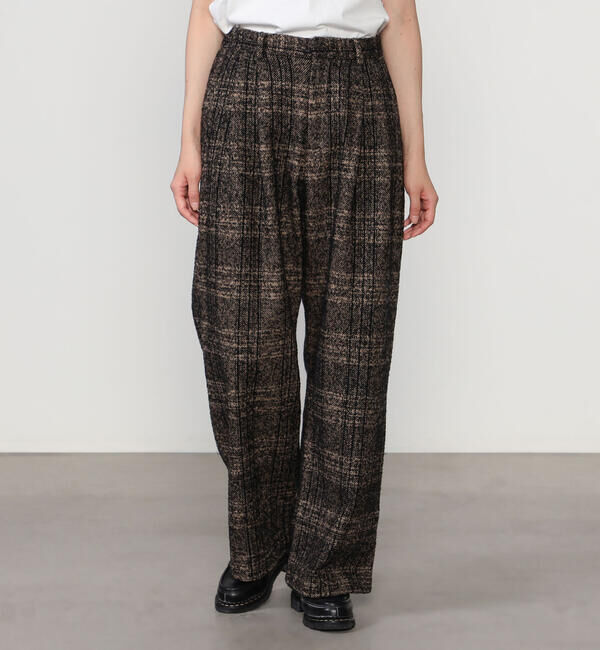 LE GLAZIK「LE GLAZIK | ツイードチェック 2タックパンツ WOMEN」|チノ|