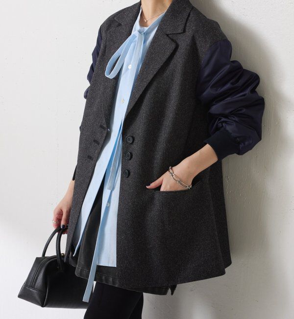  「3つ釦コンビスリーブジャケット」|ベスト・ジレ|