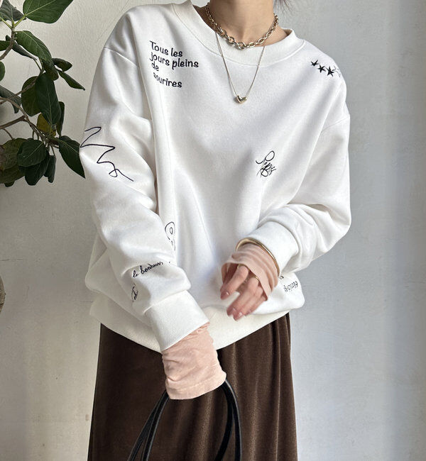  「【新色追加/WEB限定】ランダム刺繍プルオーバー」|Tシャツ・カットソー|