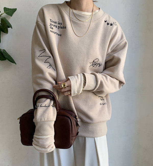  「【新色追加/WEB限定】ランダム刺繍プルオーバー」|Tシャツ・カットソー|