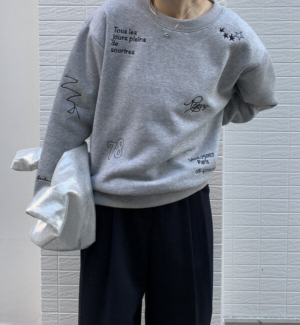  「【新色追加/WEB限定】ランダム刺繍プルオーバー」|Tシャツ・カットソー|