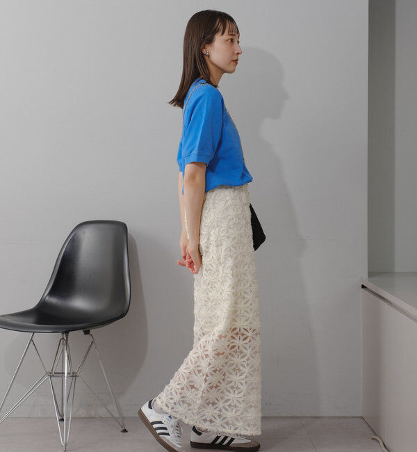  「【WEB限定/ウエストゴム/ペチコート付き】フラワーシアースカート」|スカート|