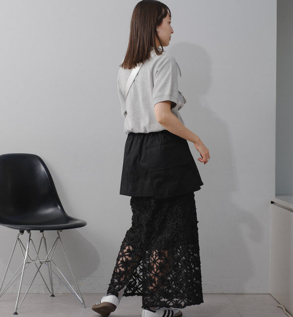  「【WEB限定/ウエストゴム/ペチコート付き】フラワーシアースカート」|スカート|