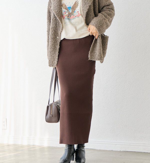  「予約【新色追加/マイナス3kg/レビュー高評価☆】リブタイトスカート」|スカート|