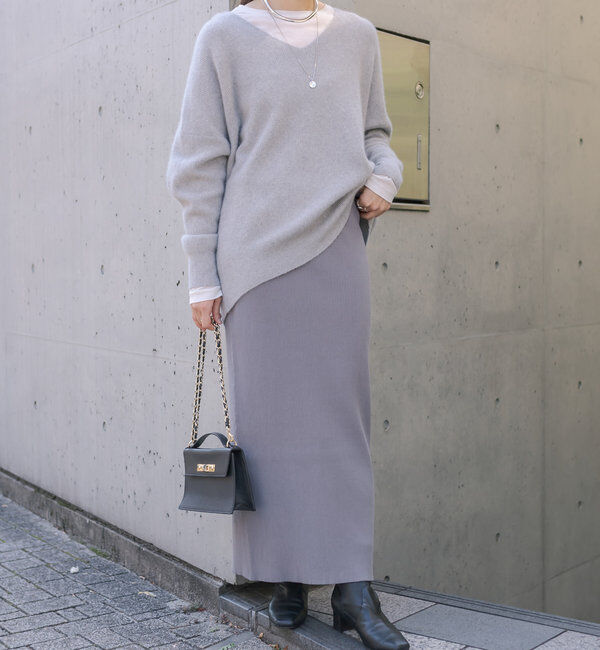  「予約【新色追加/マイナス3kg/レビュー高評価☆】リブタイトスカート」|スカート|