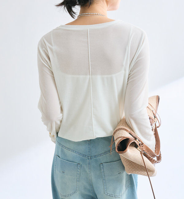  「【1枚でも様になる】シアーベロアロンT」|Tシャツ・カットソー|