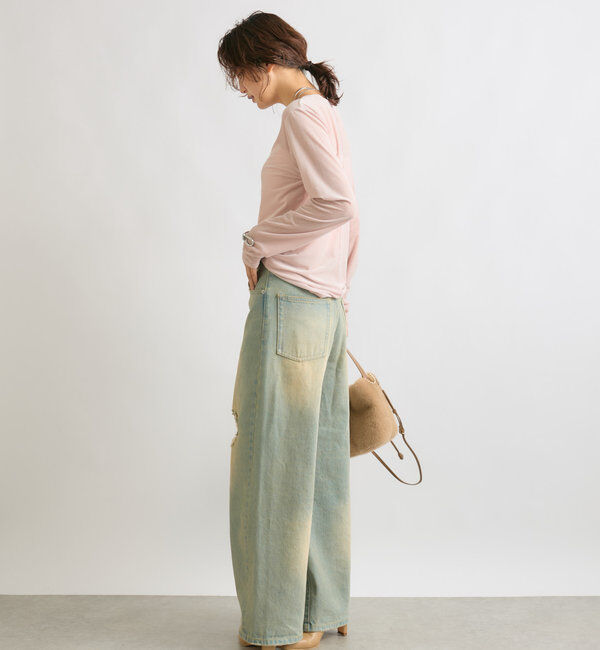  「【1枚でも様になる】シアーベロアロンT」|Tシャツ・カットソー|