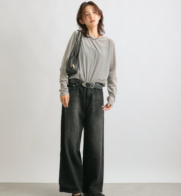  「【1枚でも様になる】シアーベロアロンT」|Tシャツ・カットソー|