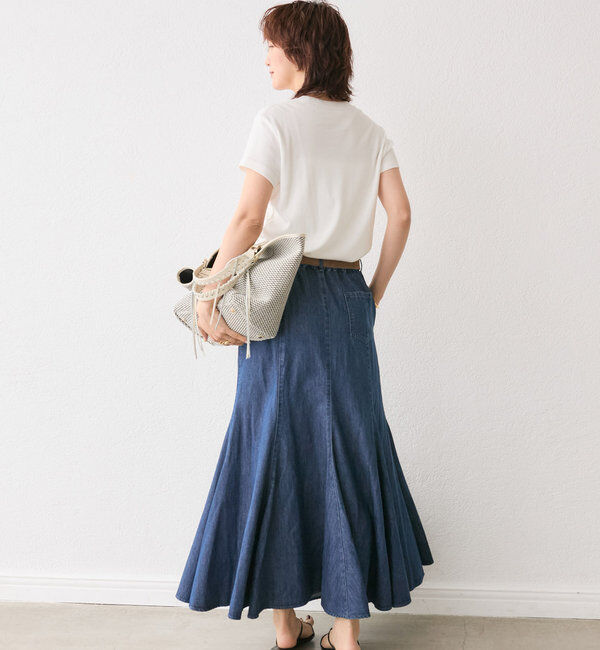  「【MONN.:.(モン)】ライトデニムマキシスカート」|スカート|