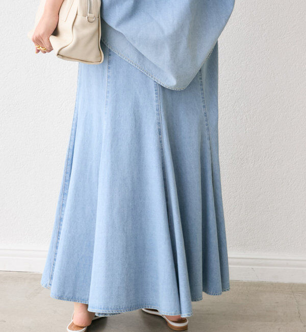  「【MONN.:.(モン)】ライトデニムマキシスカート」|スカート|