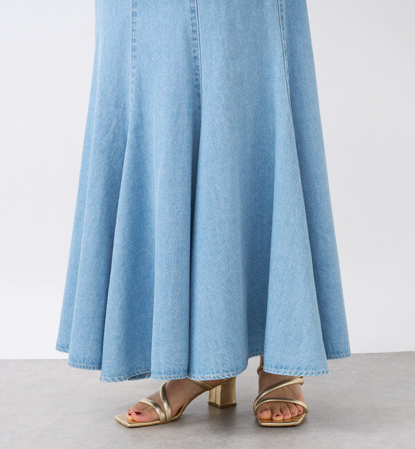  「【MONN.:.(モン)】ライトデニムマキシスカート」|スカート|