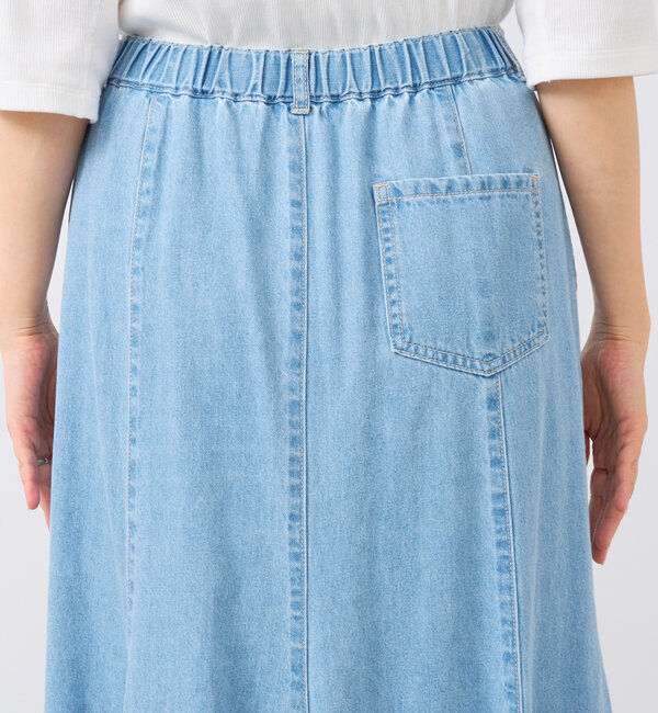  「【MONN.:.(モン)】ライトデニムマキシスカート」|スカート|