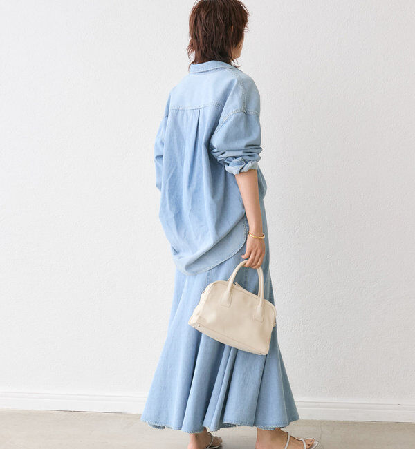  「【MONN.:.(モン)】ライトデニムマキシスカート」|スカート|